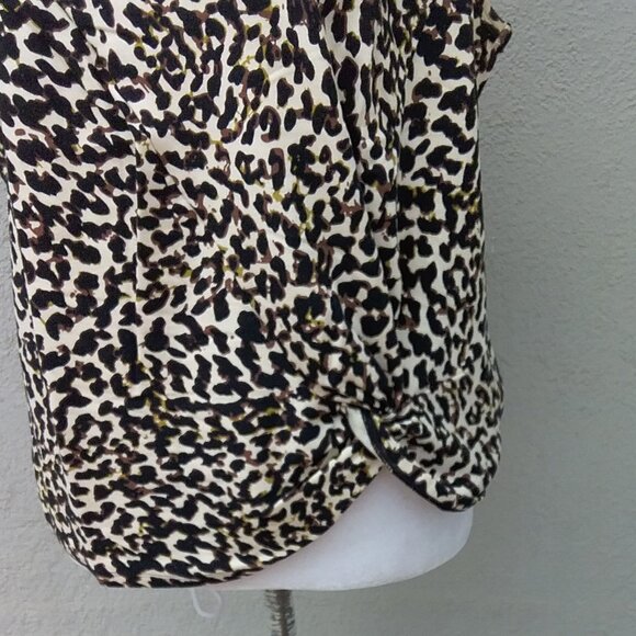 Cabi Top Women's Size Small Black Brown Tan Animal Print Knit Tank Top - Picture 2 of 5